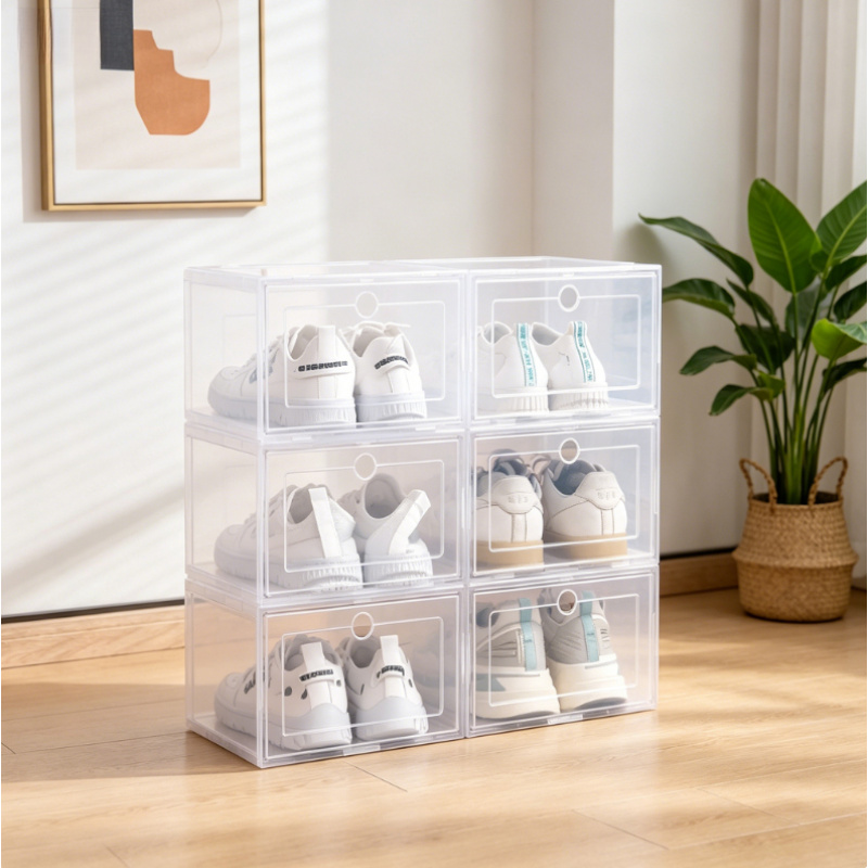 6pcs Transparent Stackable Sho - đánh giá và giá Shoe Box Display