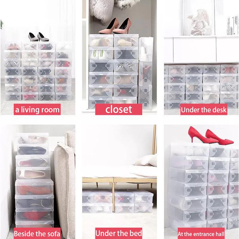 12 Transparent Thick Shoe Boxe - đánh giá và giá Shoe Box Display