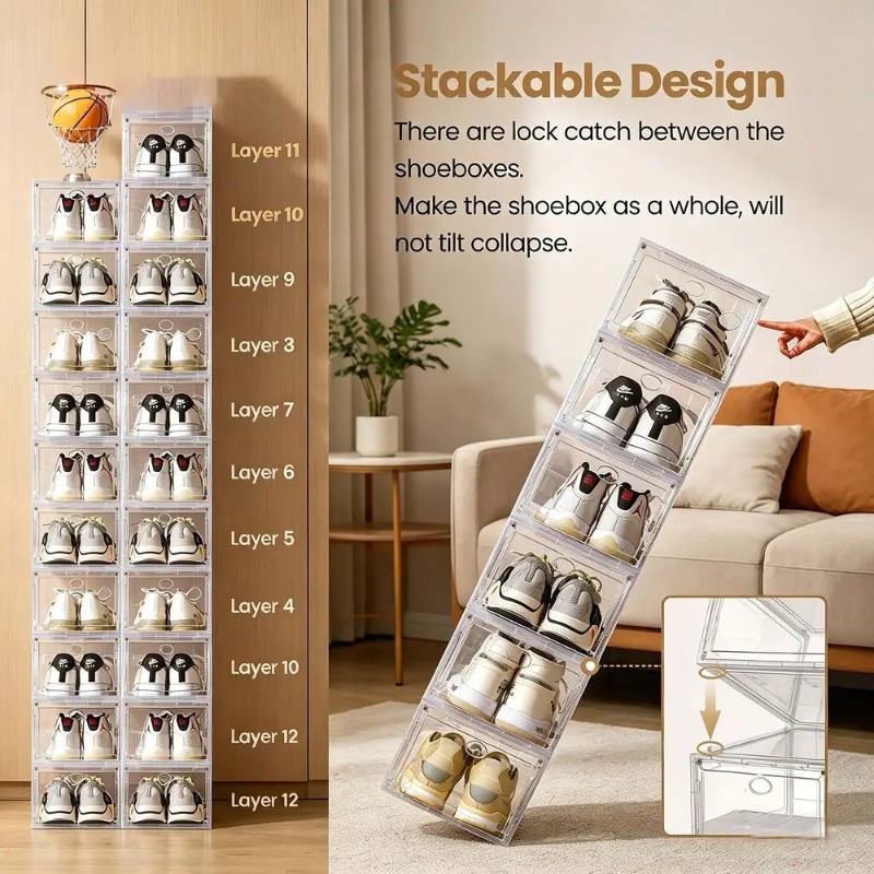 Pack Shoe Boxes Clear Plastic  - đánh giá và giá Shoe Box Display