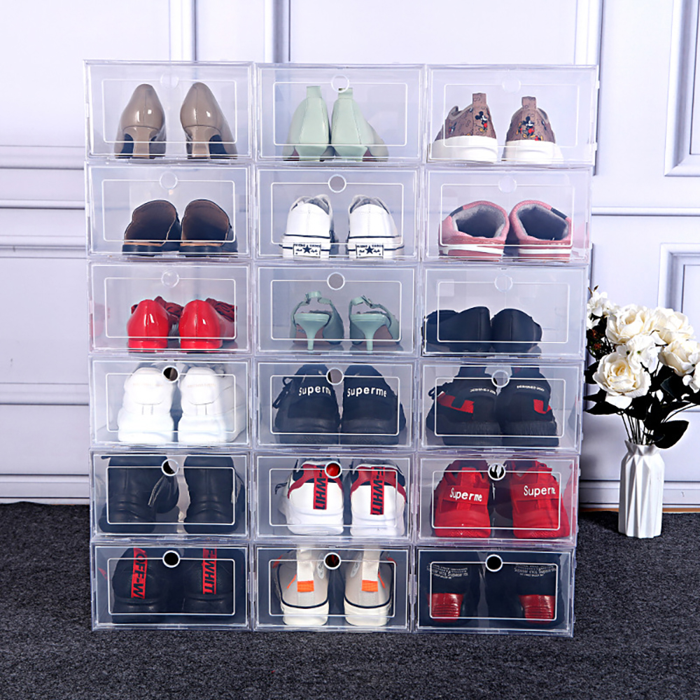 6 Pack Transparent shoe box sh - đánh giá và giá Shoe Box Display