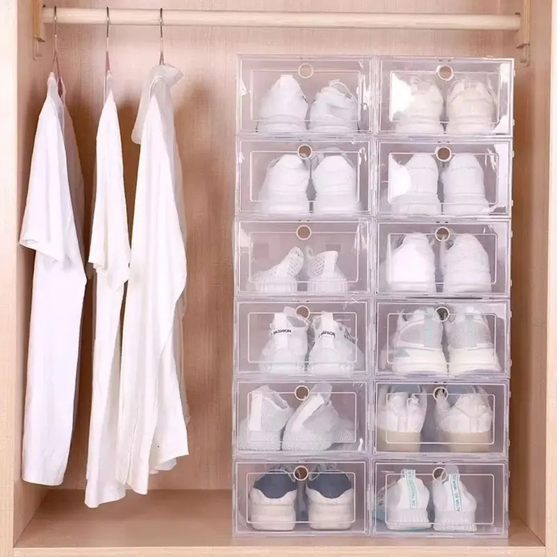 6Pcs Transparent Plastic Shoe  - đánh giá và giá Shoe Box Display
