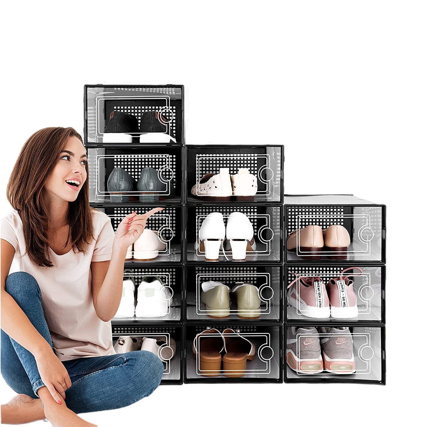 Stackable Clear Plastic Shoe S - đánh giá và giá Shoe Box Display