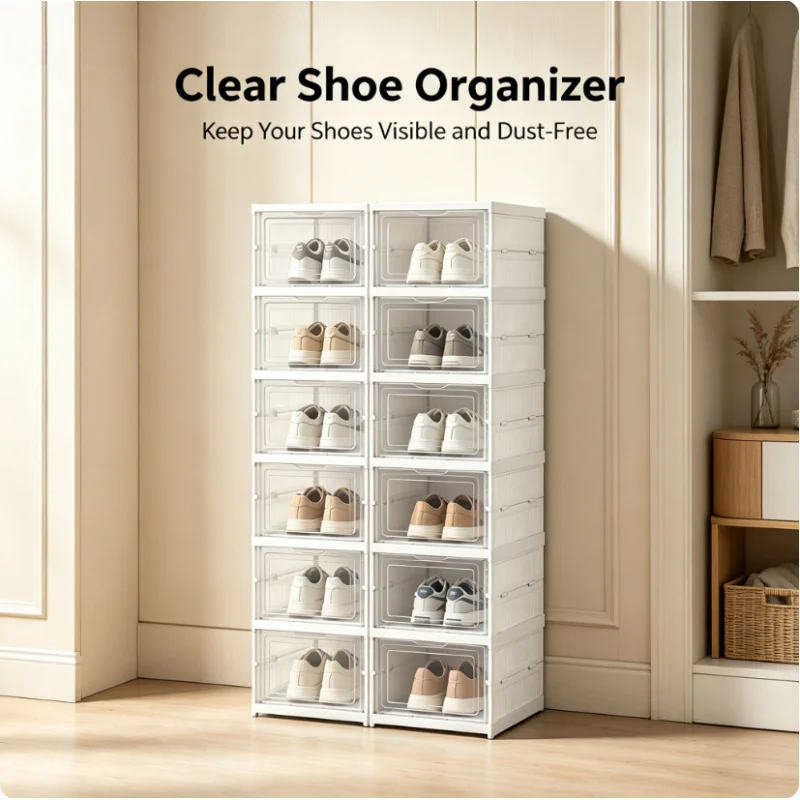 6 Layers Transparent Shoe Stor - đánh giá và giá Shoe Box Display